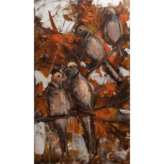 Doves in the Plane Tree Oil Painting