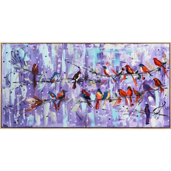 Song of Colorful Birds Oil Painting | Simurg Art Gallery
