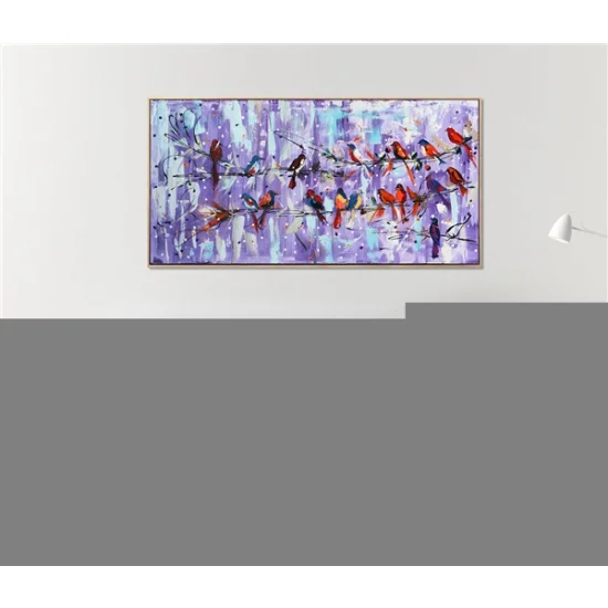 Song of Colorful Birds Oil Painting | Simurg Art Gallery