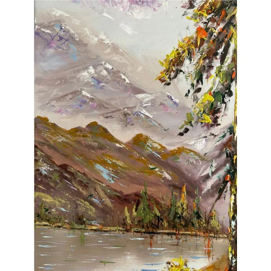 Gölün Kenarında Sessizlik Yağlı Boya Tablosu