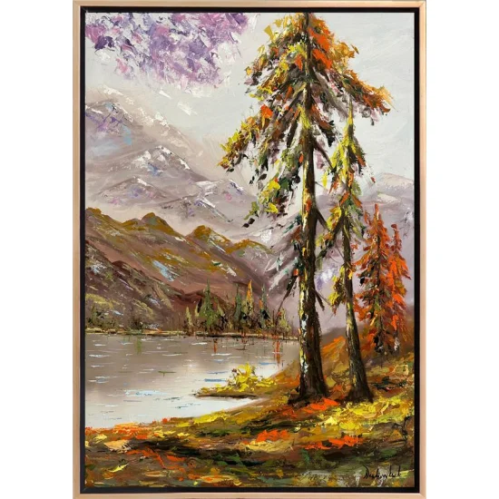 Gölün Kenarında Sessizlik Yağlı Boya Tablosu