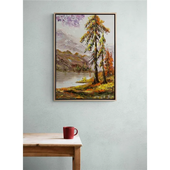 Gölün Kenarında Sessizlik Yağlı Boya Tablosu