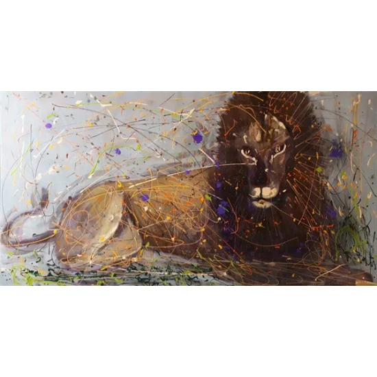 Lions Gaze Oil Painting | Simurg Art Gallery