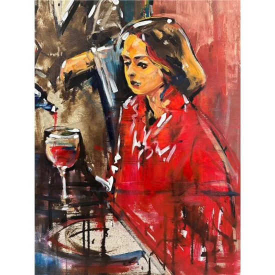 Sommelierin Lezzet Serüveni Yağlı Boya Tablosu