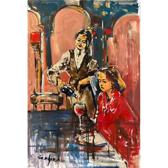Sommelierin Lezzet Serüveni Yağlı Boya Tablosu