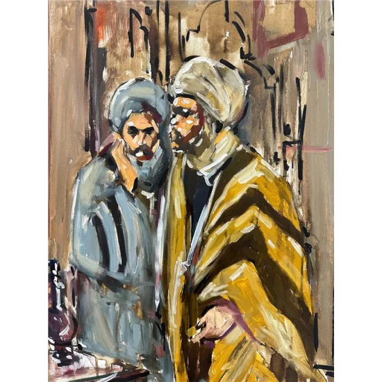 Memories From the Old Coffee House Oil Painting