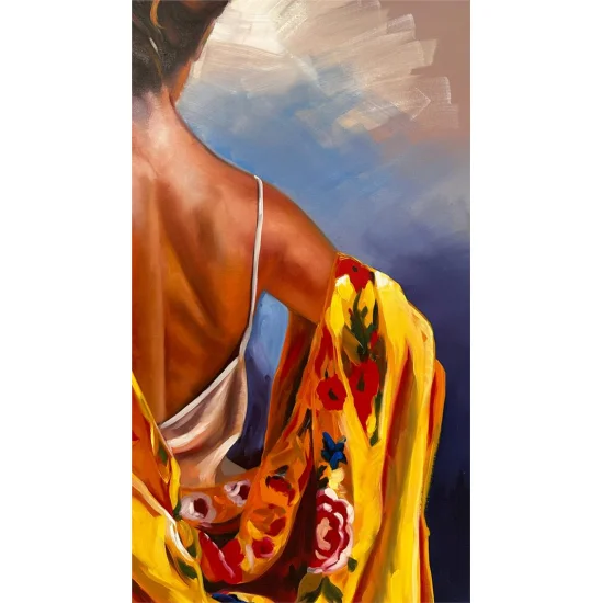 Esmer Kadının Zarafeti Yağlı Boya Tablosu