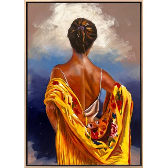 Esmer Kadının Zarafeti Yağlı Boya Tablosu