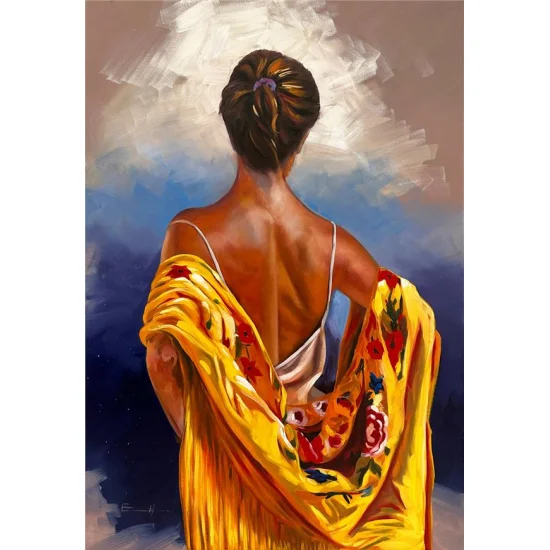 Esmer Kadının Zarafeti Yağlı Boya Tablosu