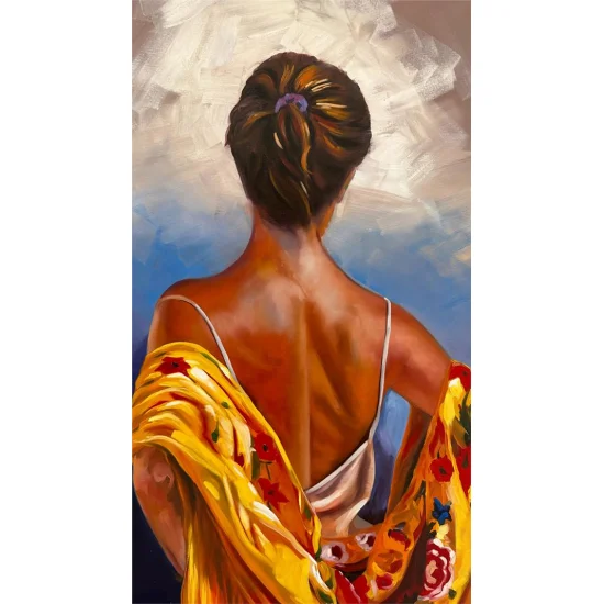 Esmer Kadının Zarafeti Yağlı Boya Tablosu