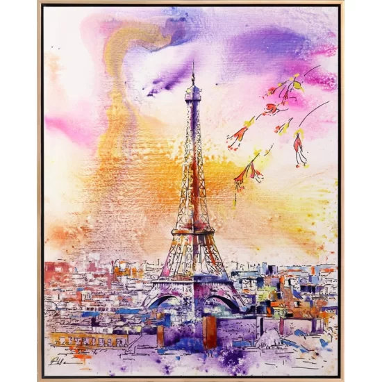 Eiffel Tower Under the Light Oil Painting