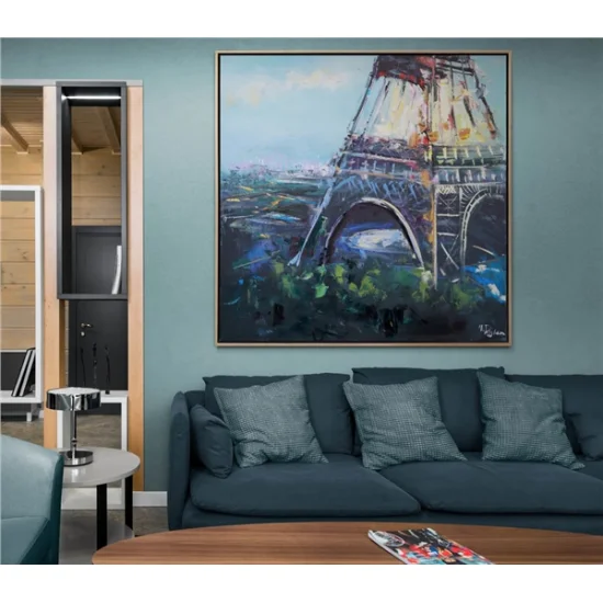 Eyfel Kulesinde Zaman Yağlı Boya Tablosu