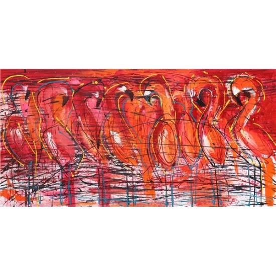 Flamingos Oil Painting