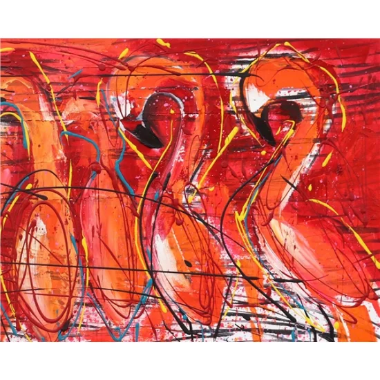 Flamingos Oil Painting