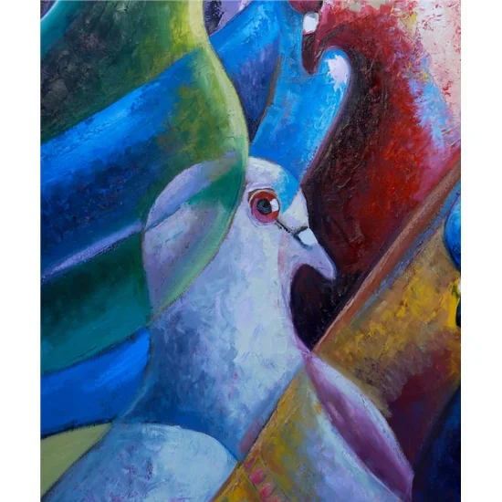 Güvercinlerin Sessiz Şarkısı Yağlı Boya Tablosu