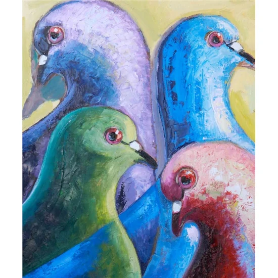 Güvercinlerin Sessiz Şarkısı Yağlı Boya Tablosu