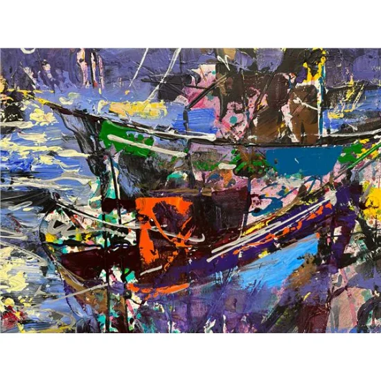 Galata Kulesi Önlerinde Yağlı Boya Tablosu