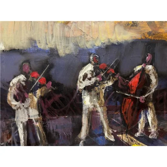 Galata Kulesi Orkestrası Yağlı Boya Tablosu