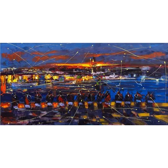 Galata Kulesi Senfonisi Yağlı Boya Tablosu