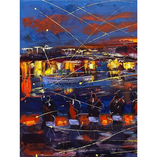 Galata Kulesi Senfonisi Yağlı Boya Tablosu