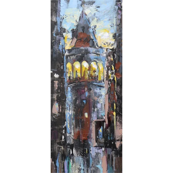 Akşamında Galata Kulesi Yağlı Boya Tablosu