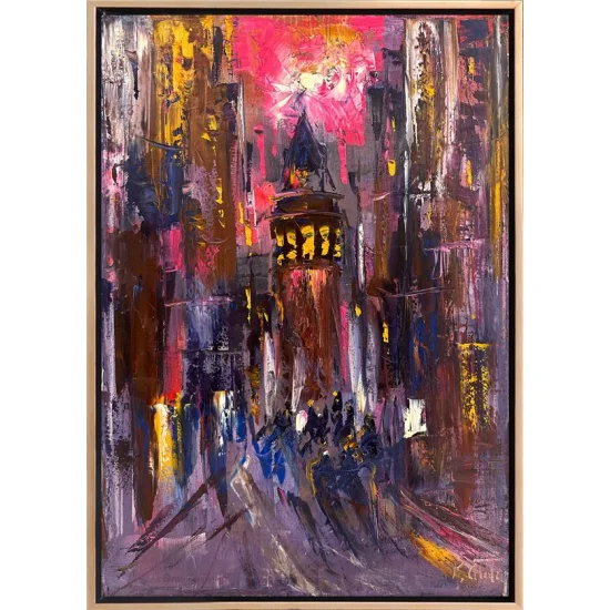 Galata Kulesi Yokuşu Yağlı Boya Tablosu