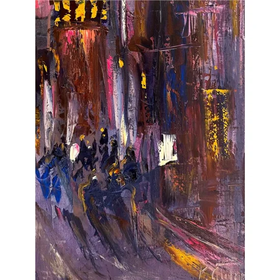 Galata Kulesi Yokuşu Yağlı Boya Tablosu