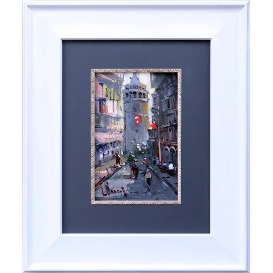 Life on Galata Street Oil Painting | Simurg Art Gallery