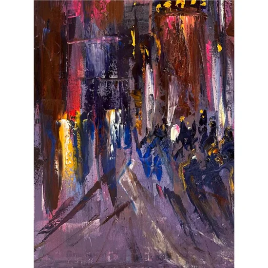 Galata Kulesi Yokuşu Yağlı Boya Tablosu