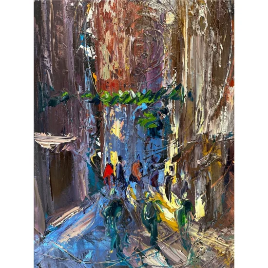 Galatanın Sessiz Sokakları Yağlı Boya Tablosu