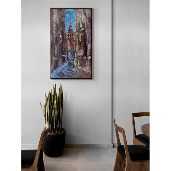 Galatanın Sessiz Sokakları Yağlı Boya Tablosu