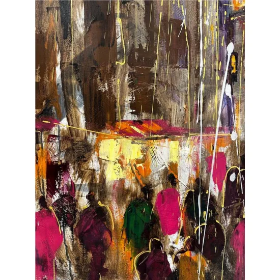 Galata Streets Lovers Oil Painting