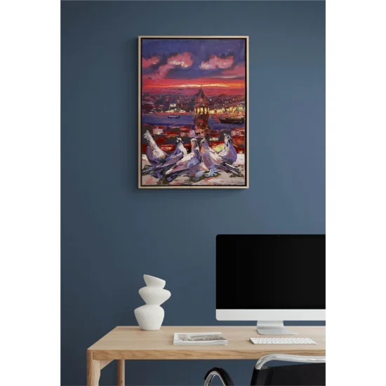 Birds Looking At Galata Oil Painting