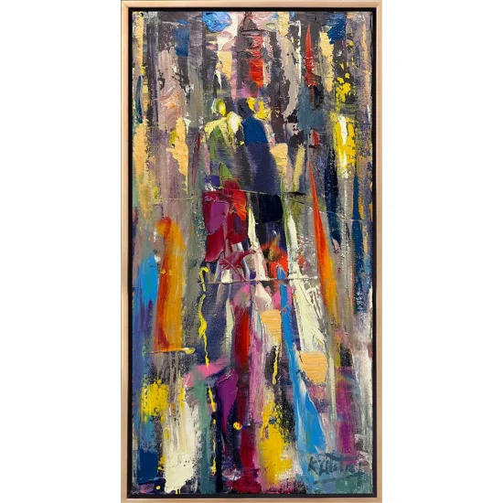 People in Galata Oil Painting