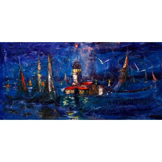 Magic of the Night and Maiden Tower Oil Painting