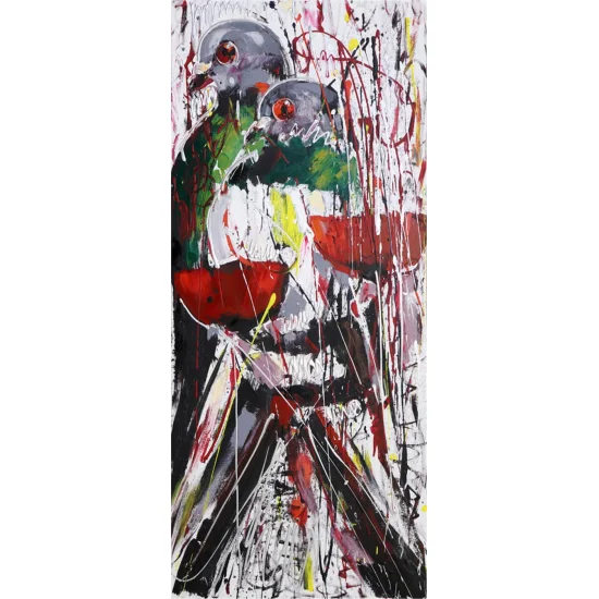 Gelincikler ve Güvercinler Yağlı Boya Tablosu