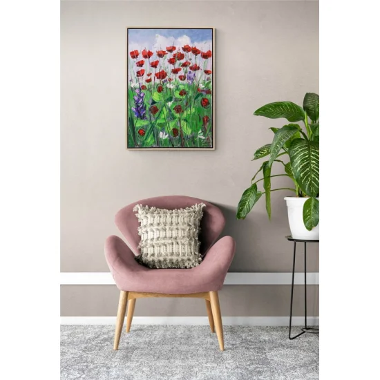 Poppies and Ladybugs Oil Painting