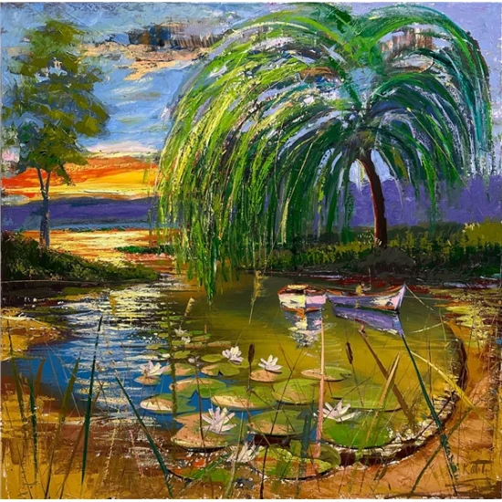 Göl Koyu Yağlı Boya Tablosu