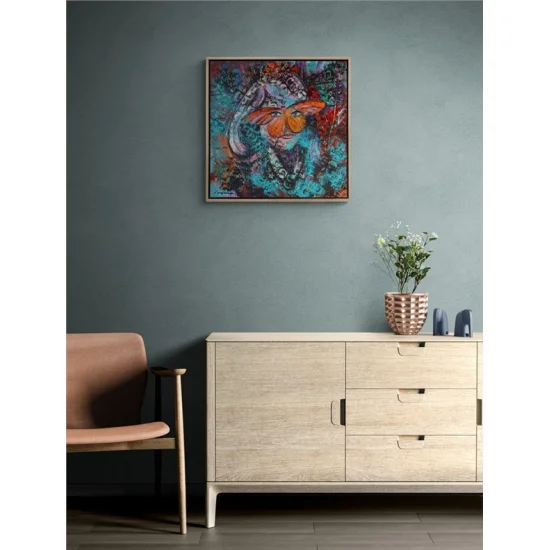 Gözlerin Kelebek Dansı Yağlı Boya Tablosu