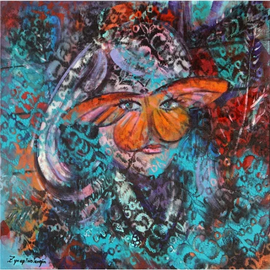 Gözlerin Kelebek Dansı Yağlı Boya Tablosu