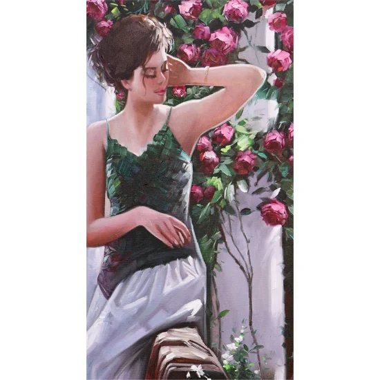 Gül Bahçesinin Güncesi Yağlı Boya Tablosu