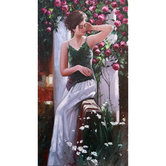 Gül Bahçesinin Güncesi Yağlı Boya Tablosu