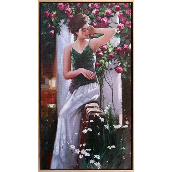 Gül Bahçesinin Güncesi Yağlı Boya Tablosu