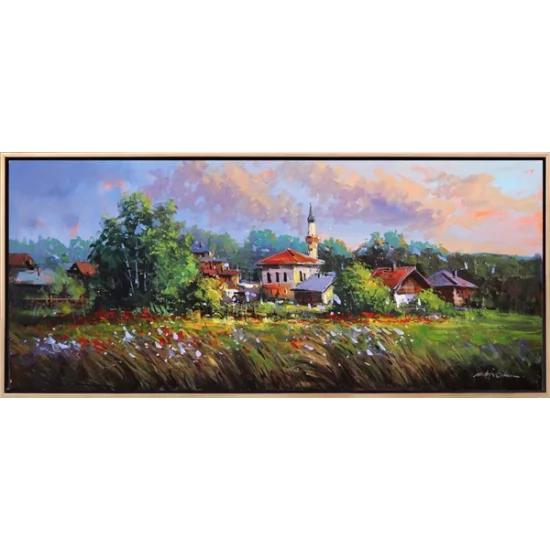 Gurbette Kalan Köyüm Yağlı Boya Tablosu