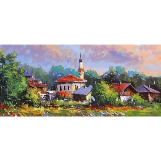 Gurbette Kalan Köyüm Yağlı Boya Tablosu