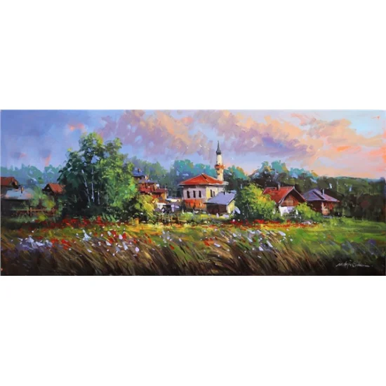 Gurbette Kalan Köyüm Yağlı Boya Tablosu