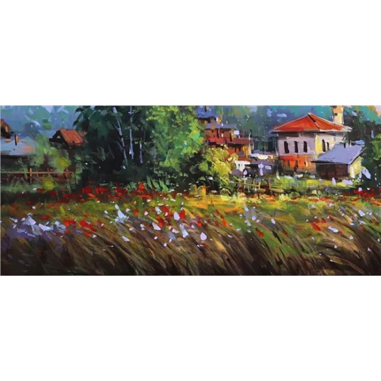 Gurbette Kalan Köyüm Yağlı Boya Tablosu