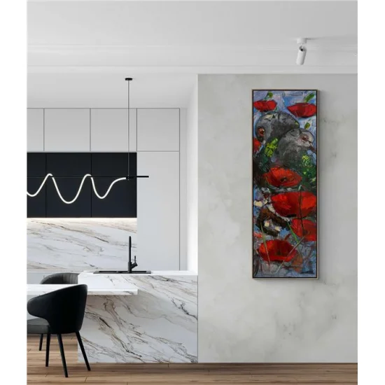 Güvercinler Aşkına Yağlı Boya Tablosu