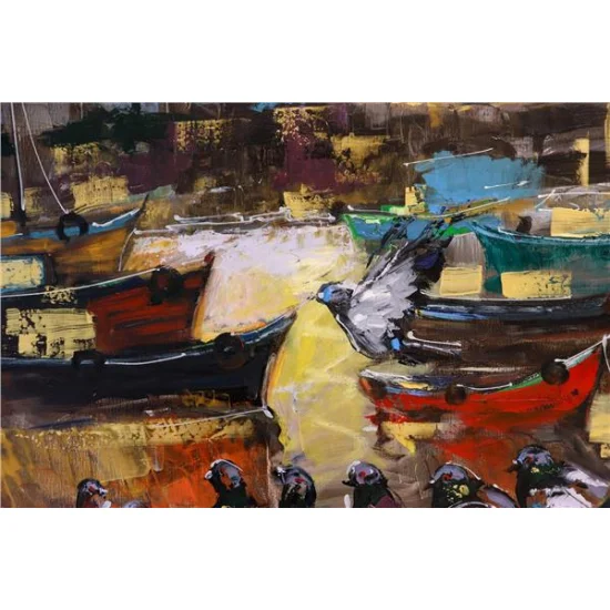 İstanbul Bekçisi Güvercinler Yağlı Boya Tablosu