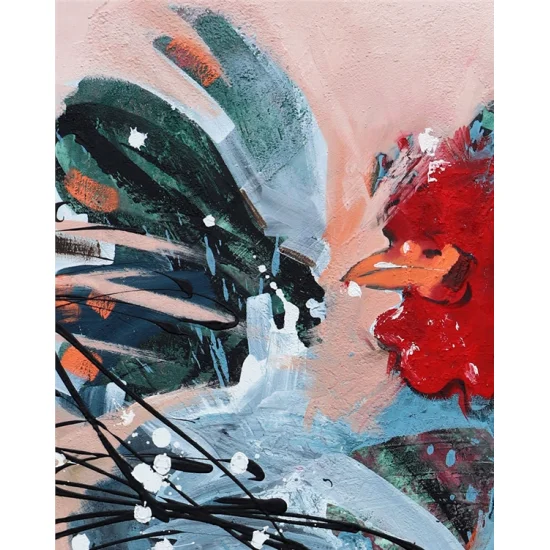 Sabahtan Horoz Çağrısı Yağlı Boya Tablosu